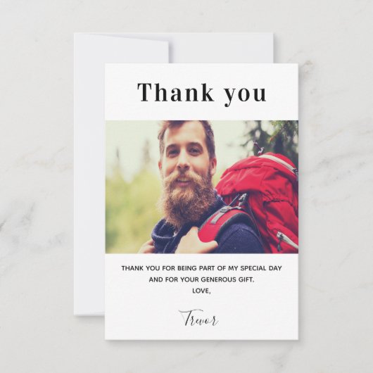 Foto blanke man bedankt je kaart (Voorkant)