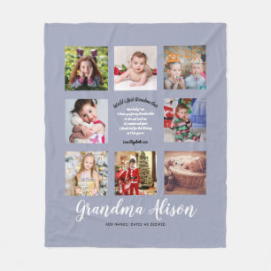 Foto Blanket Grandma Poem Grandpa Family Tree Fleece Deken
