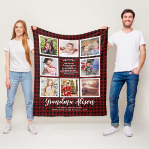 Foto Blanket Grandma Poem Grandpa Family Tree Fleece Deken