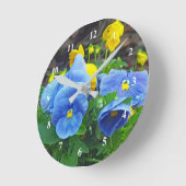 Foto  blauw en geel papier ronde klok (Hoek)