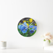 Foto  blauw en geel papier ronde klok (Huis)