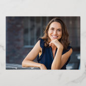 Foto Blauw Goud PhD Afstuderen Folie Uitnodiging (Achterkant)