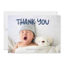 Foto Blauw handgeschreven Baby shower Hartelijk da