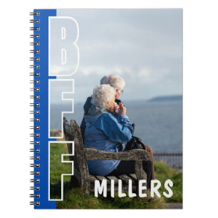 Foto-blauw notitieboek voor beste vrienden voor al