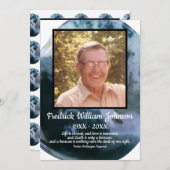 Foto: Blauw White Rock Background Quote Programmakaart (Voorkant / Achterkant)