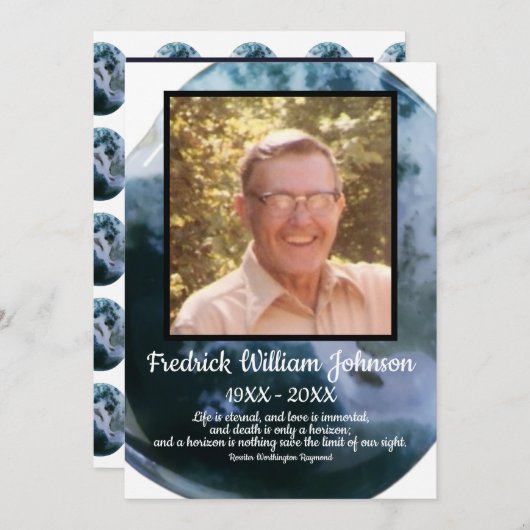 Foto: Blauw White Rock Background Quote Programmakaart (Voorkant / Achterkant)