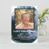 Foto: Blauw White Rock Background Quote Programmakaart (Staand voorkant)