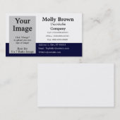 Foto Blauw Wit Blank Business Card Template Visitekaartje (Voorkant / Achterkant)