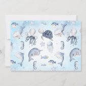 Foto Blauw Zee Schildpad One-der Het Zee 1e verjaa Kaart (Achterkant)