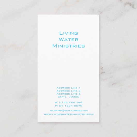 Foto Blauw Zwart Bijbel Quote Water Custom Visitekaartje (Achterkant)