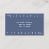 Foto Blauwe Bikini Koffie Drive-Thru Loyalty Kaart (Achterkant)