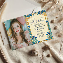 Foto Blauwe Korenbloem Art Nouveau Sweet Sixteen