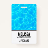 Foto: Blauwe poolwaterreflecties Badge (Voorkant)