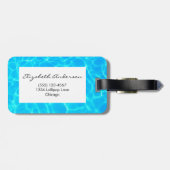 Foto: Blauwe poolwaterreflecties Bagagelabel (Achterkant horizontaal)