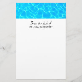 Foto: Blauwe poolwaterreflecties Briefpapier