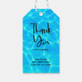 Foto: Blauwe poolwaterreflecties Cadeaulabel (Voorkant)