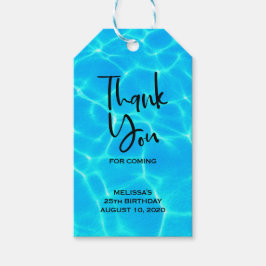 Foto: Blauwe poolwaterreflecties Cadeaulabel