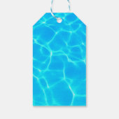 Foto: Blauwe poolwaterreflecties Cadeaulabel (Achterkant)