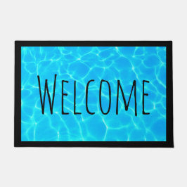 Foto: Blauwe poolwaterreflecties Deurmat