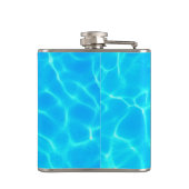 Foto: Blauwe poolwaterreflecties Heupfles (Achterkant)