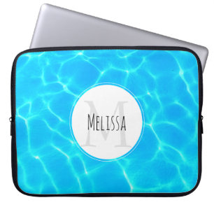 Foto: Blauwe poolwaterreflecties Laptop Sleeve
