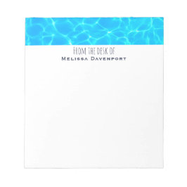 Foto: Blauwe poolwaterreflecties Notitieblok