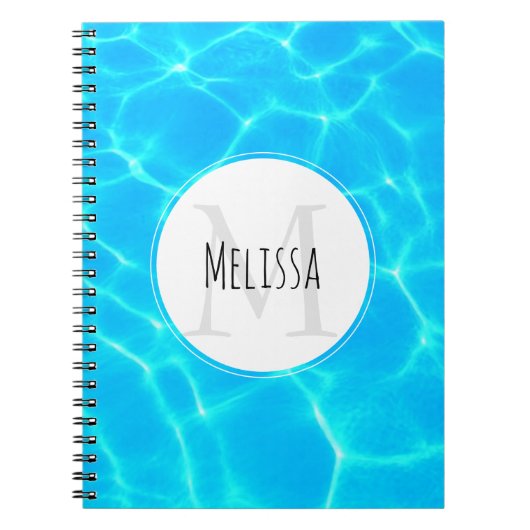 Foto: Blauwe poolwaterreflecties Notitieboek (Voorkant)