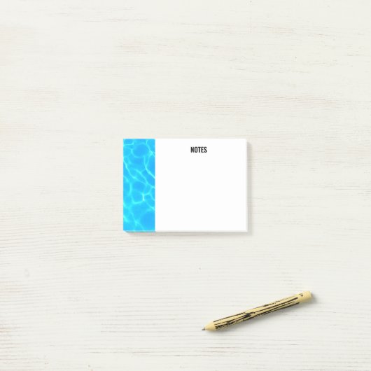 Foto: Blauwe poolwaterreflecties Post-it® Notes (Op bureau)