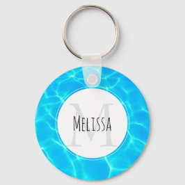 Foto: Blauwe poolwaterreflecties Sleutelhanger