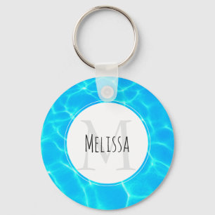 Foto: Blauwe poolwaterreflecties Sleutelhanger