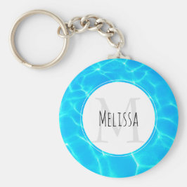 Foto: Blauwe poolwaterreflecties Sleutelhanger