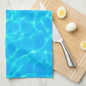 Foto: Blauwe poolwaterreflecties Theedoek (Quarter Fold)