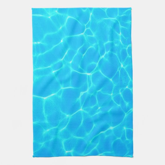Foto: Blauwe poolwaterreflecties Theedoek (Verticaal)