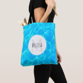 Foto: Blauwe poolwaterreflecties Tote Bag (Dichtbij)