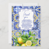 Foto Blauwe tegels Citroenen Afstuderen Bedankkaart (Voorkant)