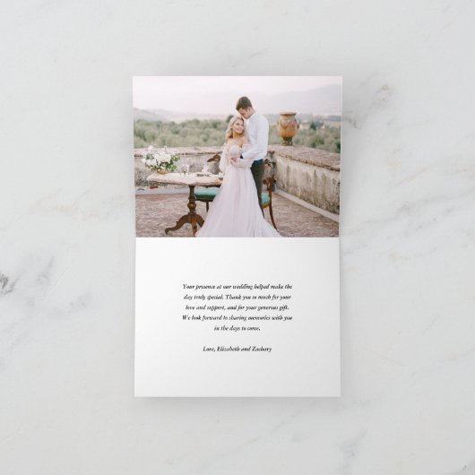 Foto Blauwgroen Agaat Gold Wedding Bedankt Kaart (Binnen)