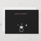 Foto Bling Ring Pink Bachelorette Party Kaart (Achterkant)