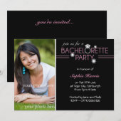 Foto Bling Ring Pink Bachelorette Party Kaart (Voorkant / Achterkant)