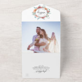 Foto: Blissful Floral Wedding w/ Perforated RSVP All In One Uitnodiging (Buitenkant)