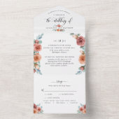 Foto: Blissful Floral Wedding w/ Perforated RSVP All In One Uitnodiging (Binnen)