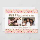 Foto Bloed Pattern Galentine Day Friends 2 Feestdagenkaart (Voorkant)