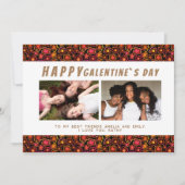 Foto Bloed Pattern Galentine Day Friends 2 Feestdagenkaart (Voorkant)