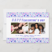 Foto Bloed Pattern Galentine Day Friends 2 Feestdagenkaart (Voorkant)