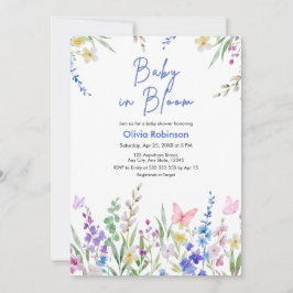 Foto bloem lente baby in bloei baby shower kaart