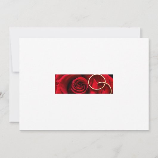 Foto Bloem Rode Roos met Ring Trouwdag Save The Date (Achterkant)