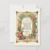 Foto Bloemen Art Nouveau Bruiloft Bedankkaart (Achterkant)