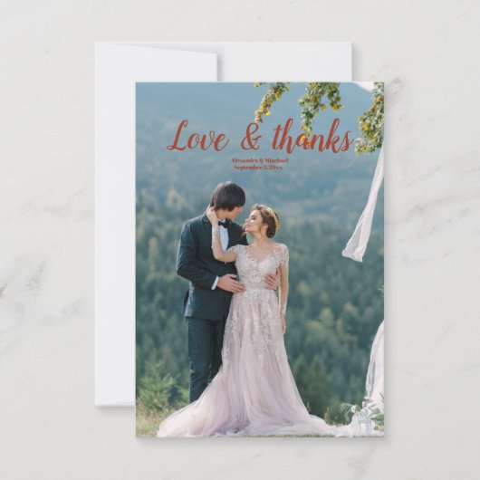 Foto  Bloemen Art Nouveau Bruiloft Bedankkaart (Voorkant)