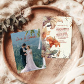 Foto  Bloemen Art Nouveau Bruiloft Bedankkaart