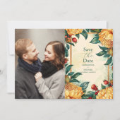 Foto  Bloemen Art Nouveau Bruiloft Save The Date (Voorkant)