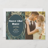 Foto  Bloemen Art Nouveau Bruiloft Save The Date (Voorkant)
